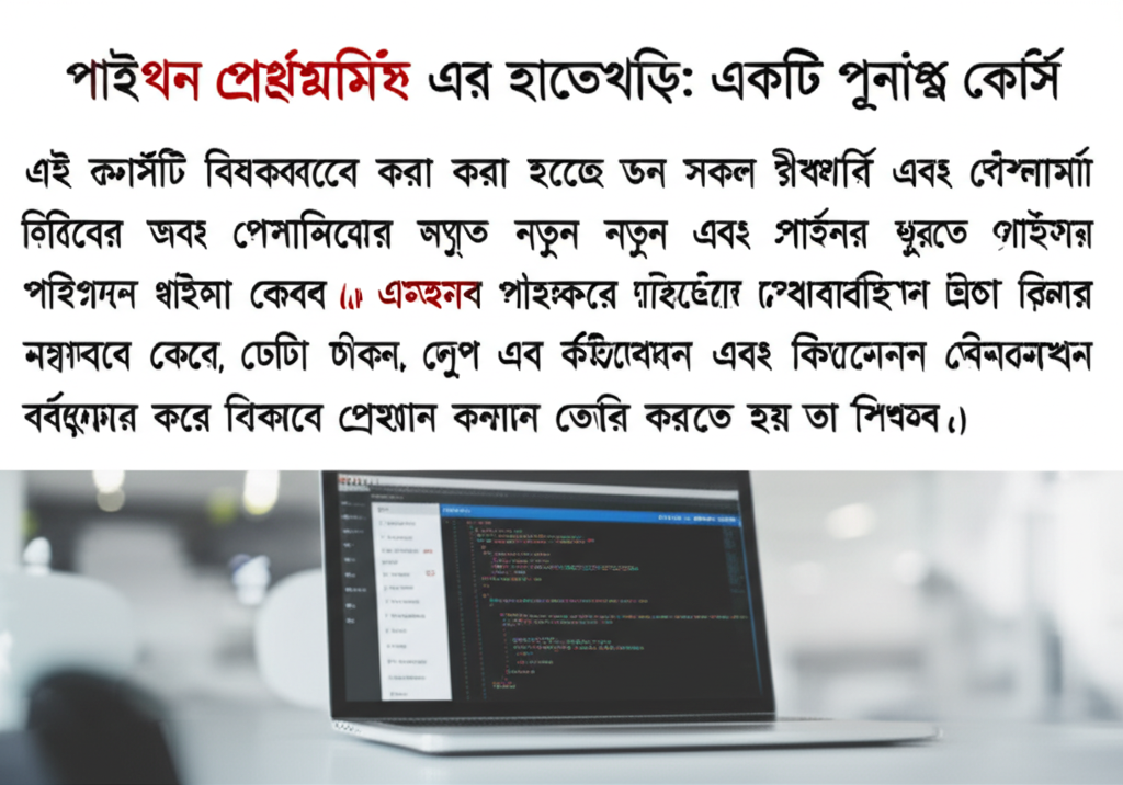 পাইথন প্রোগ্রামিং এর হাতেখড়ি: একটি পূর্নাঙ্গ কোর্স